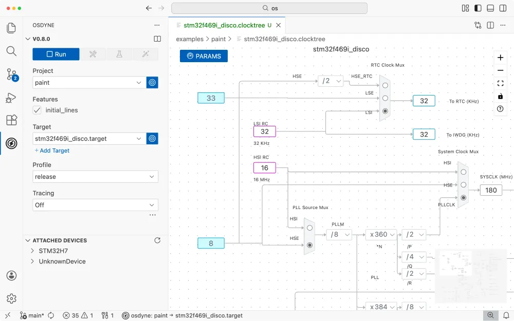 osdyne visual pin and clock configuration editor